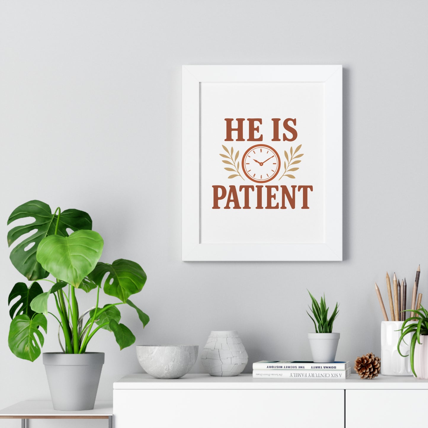 Mindful Patience Framed Poster, Inspirational Wall Art, Home Decor, Motivational Gift, Unique Birthday Decor, Positive Affirmation Art