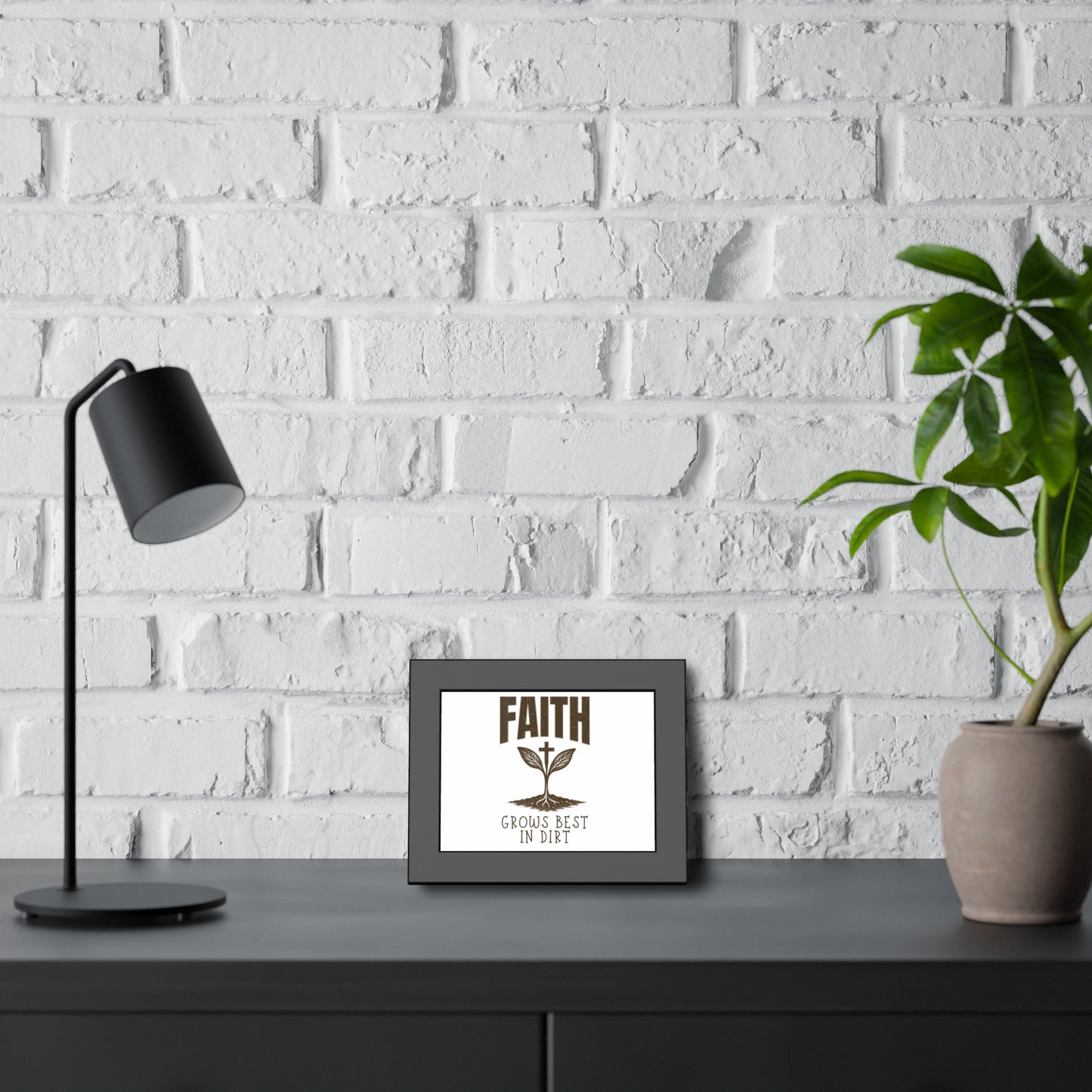 Christian Farmhouse Wall Art – Faith Grows Best in Dirt Poster
