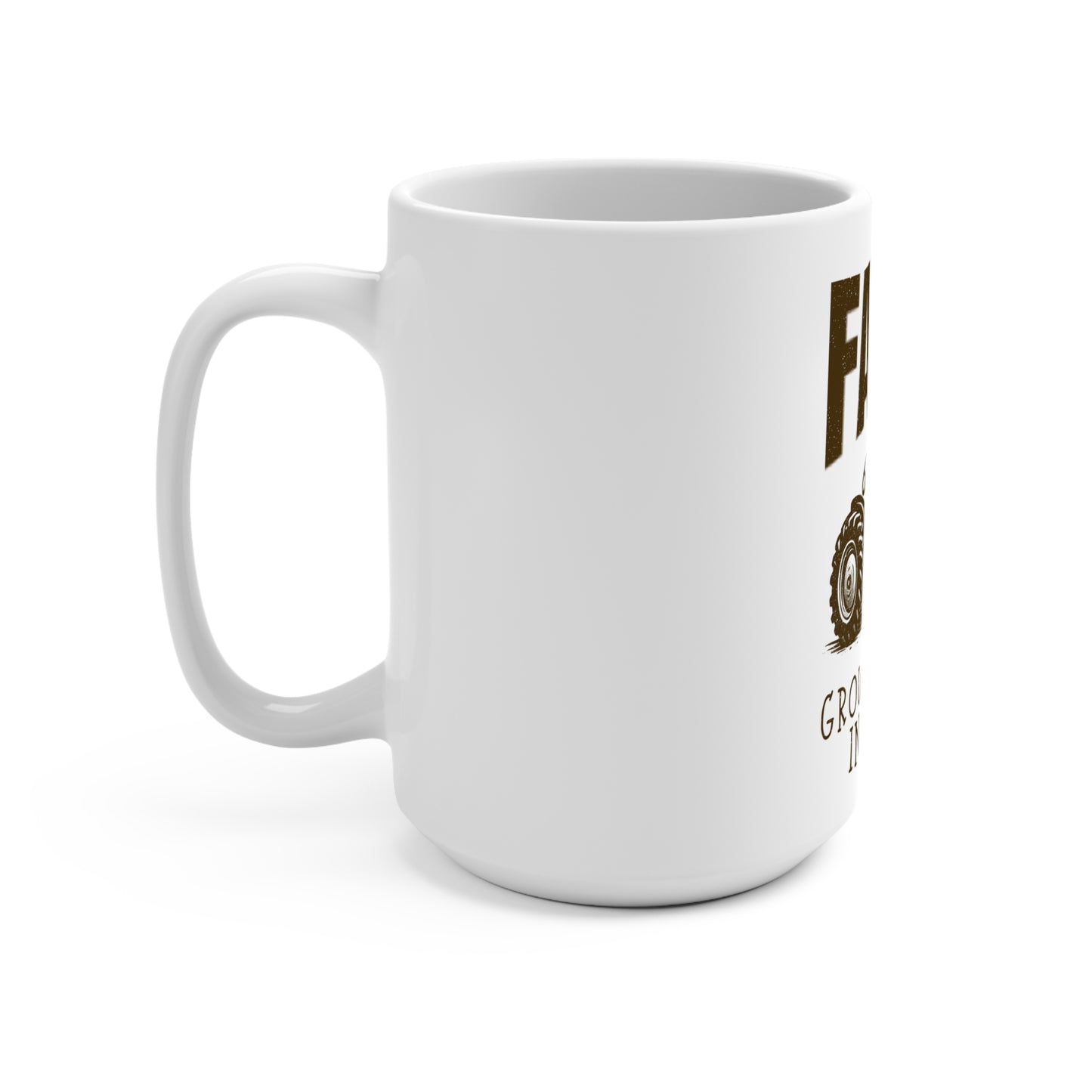 Faith Grows Best in Dirt Mug – Christian Farmhouse Tractor Coffee Cup