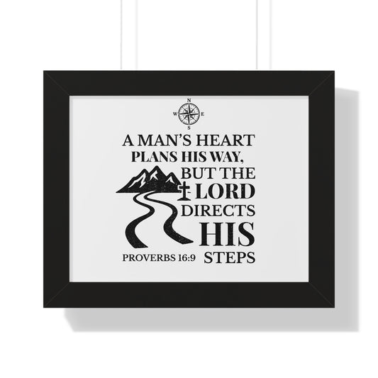 A Man’s Heart Christian Wall Art – Bible Verse Home Decor