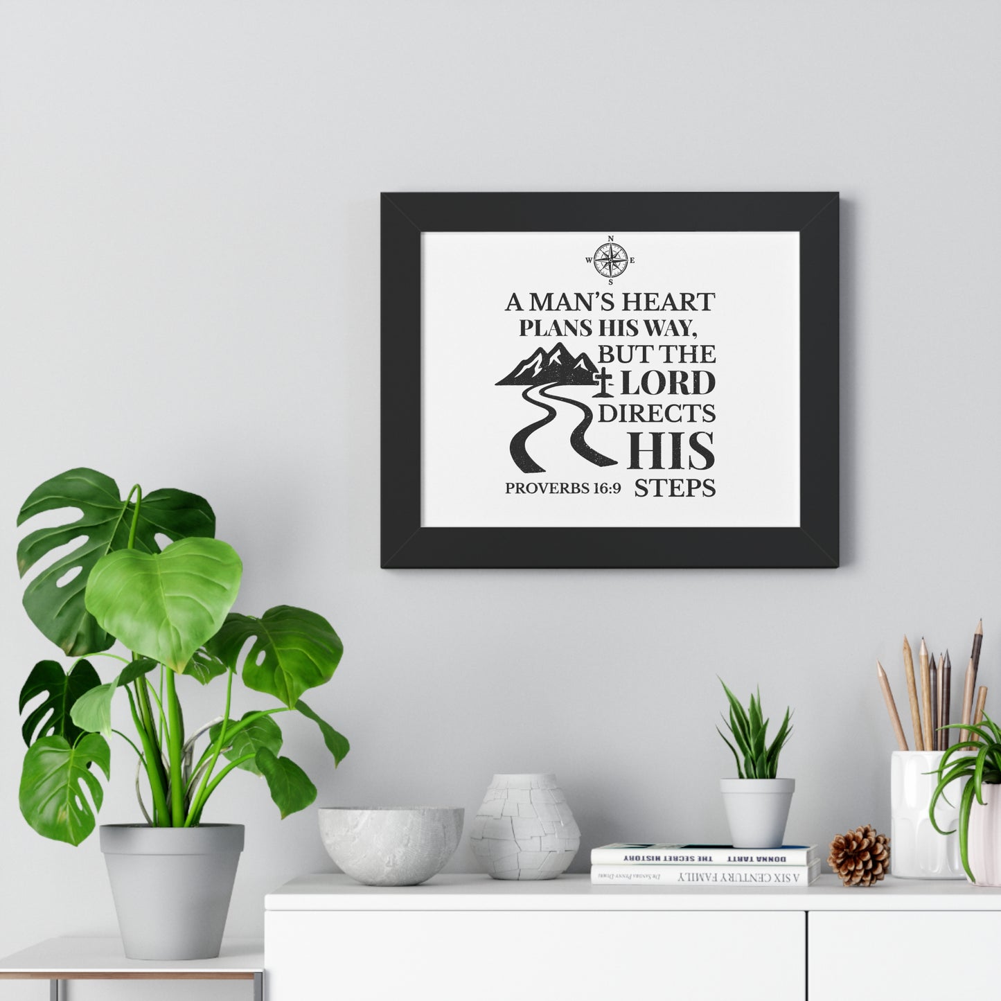 A Man’s Heart Christian Wall Art – Bible Verse Home Decor