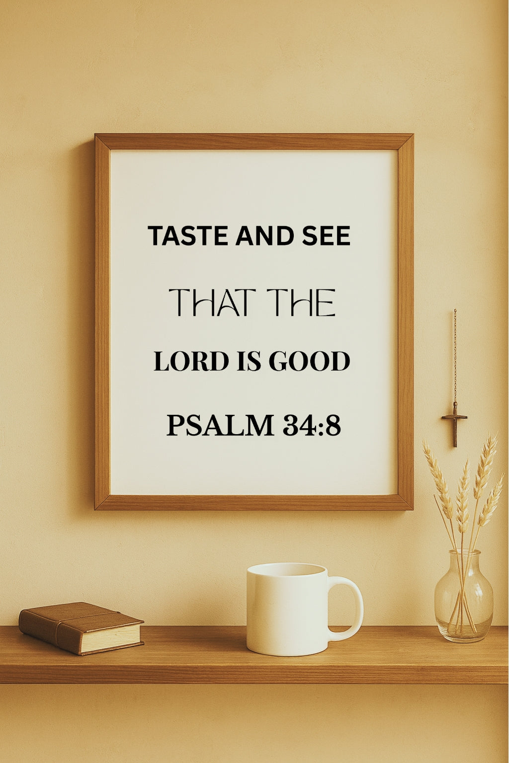 Psalm 34:8 Wall Art – Taste and See the Lord Is Good Framed Christian Poster