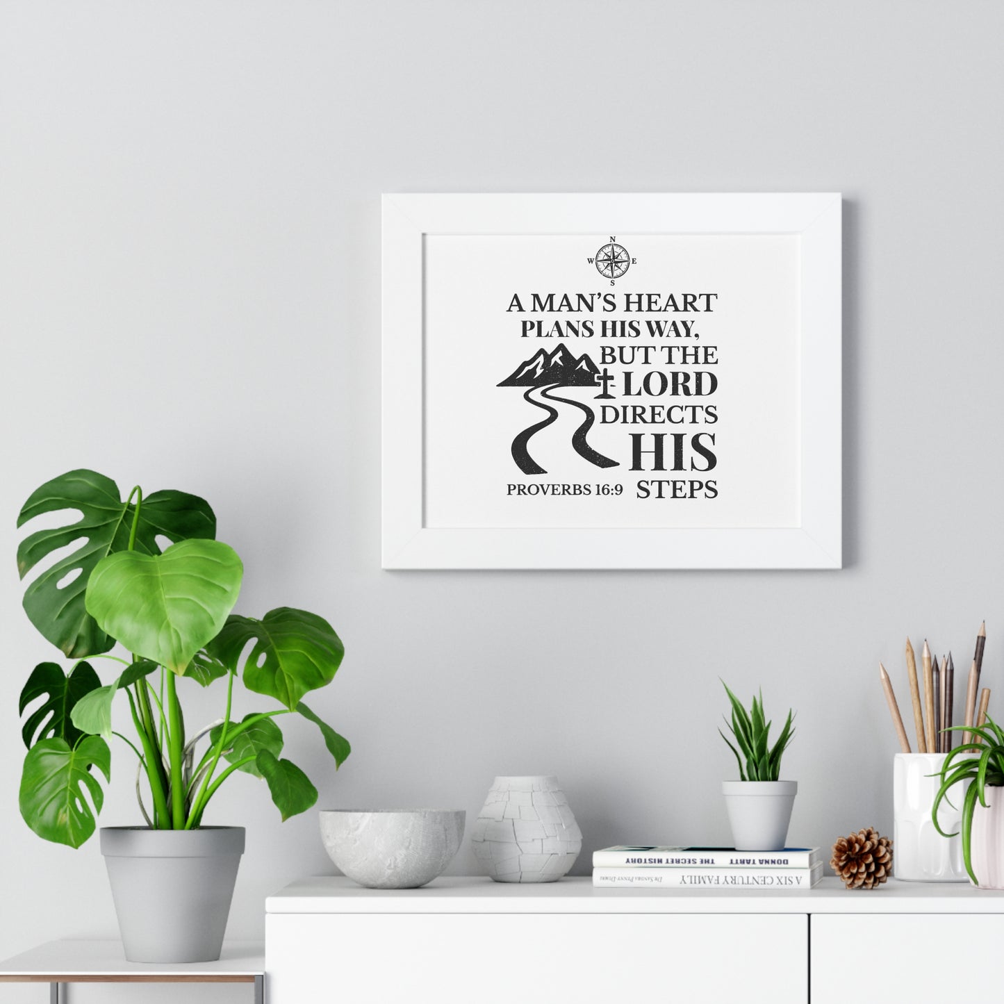 A Man’s Heart Christian Wall Art – Bible Verse Home Decor