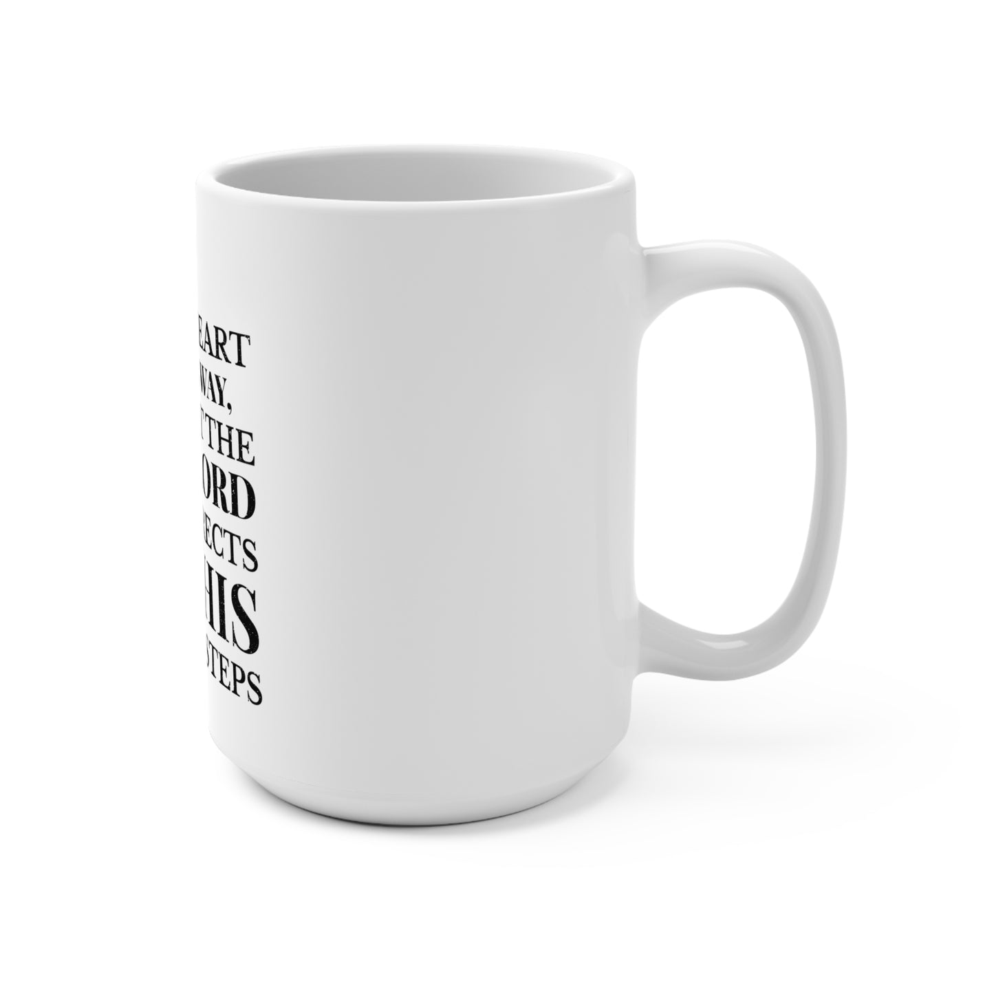 A Man’s Heart Proverbs 16:9 Christian Mug – Inspirational Bible Verse Coffee Cup